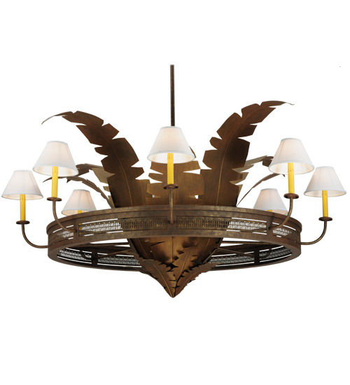 60" Wide Banana Bamboo 6 Light Chandelier | 136614