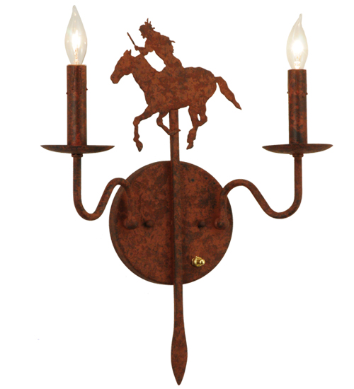 13" Wide High Plains Rider 2 Light Wall Sconce | 140038