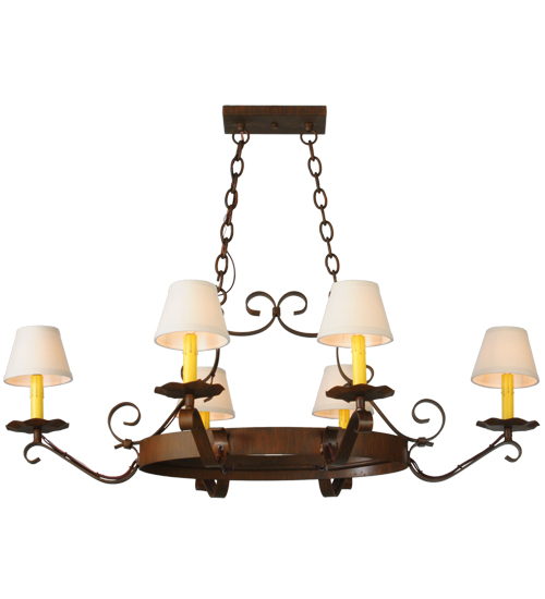 40"L Handforged Oval 6 LT Chandelier | 141763