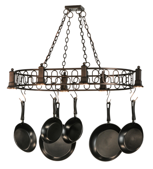43" Long Revival Deco 6 Light Pot Rack | 148249