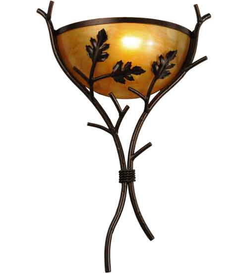 15"W Oak Branch Wall Sconce | 148948