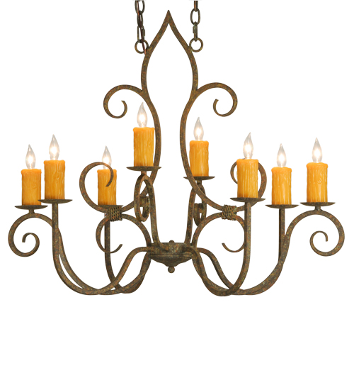 36"L Clifton 8 LT Oblong Chandelier | 149185