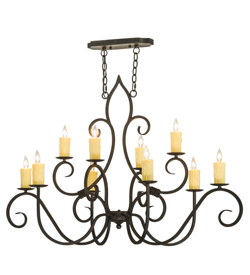 48"L Clifton 10 LT Oblong Chandelier | 149204