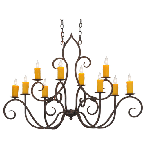 48"L Clifton 10 LT Oblong Chandelier | 149375