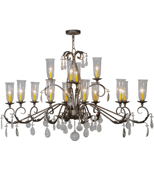 62" Long Windsor 14 Light Oblong Chandelier | 149437