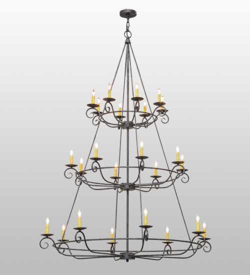 60"W Estrella 24 LT Three Tier Chandelier | 151278