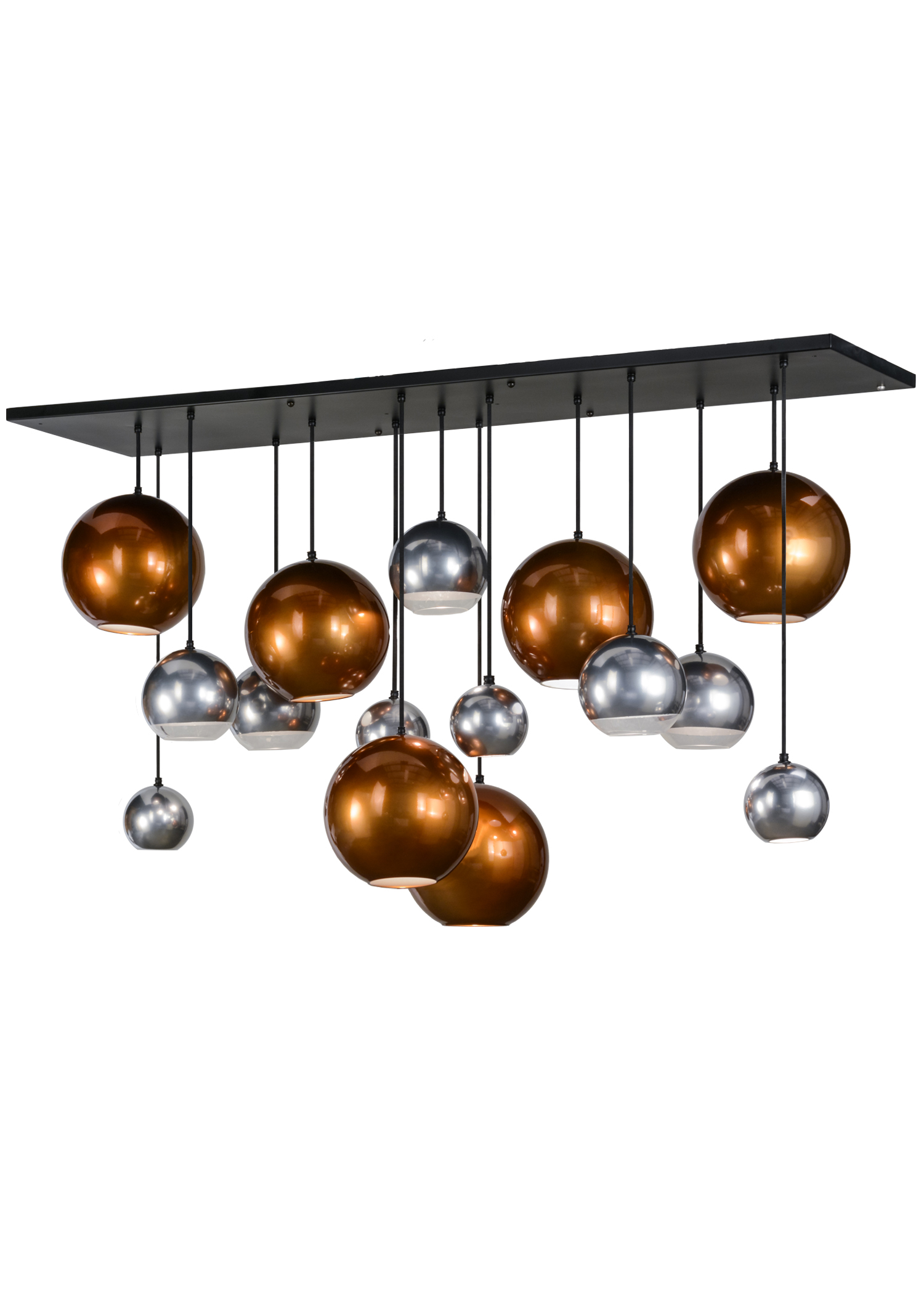 72"L Bola Metalica 15 LT Cascading Pendant | 151941