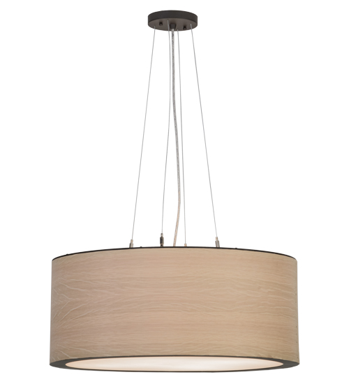 24"W Cilindro White Oak Veneer Pendant | 153283