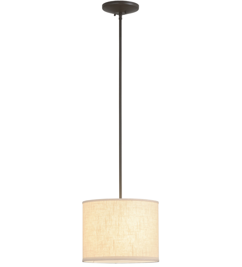 14"W Cilindro Beige Textrene Pendant | 156829