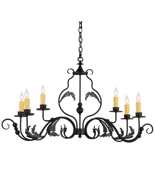42" Long Augusta 6 Light Oblong Chandelier | 157238