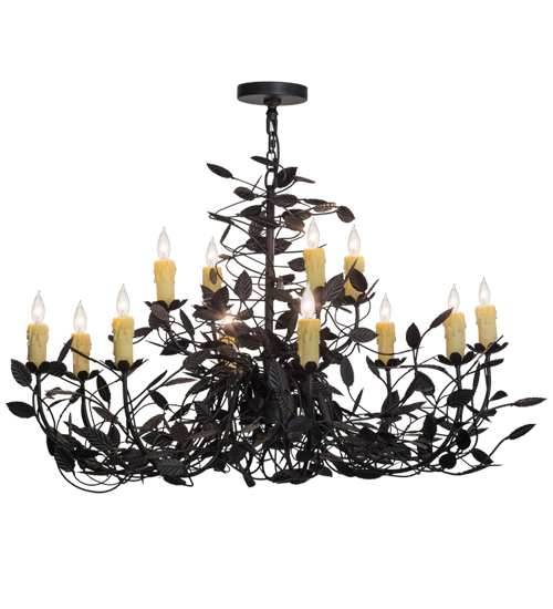 42" Wide Pear Leaf 12 Light Chandelier | 157544