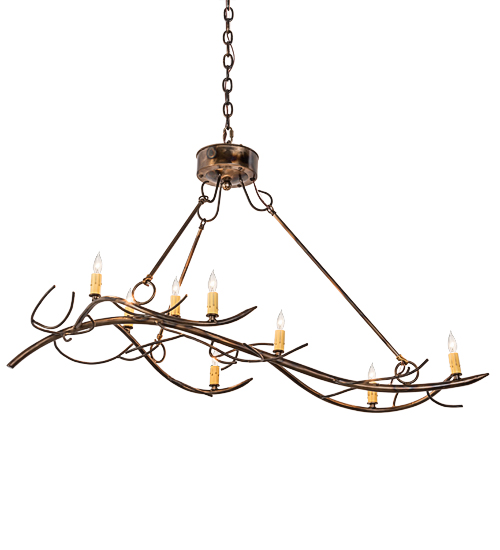 44"L Winter Solstice 8 LT Oblong Chandelier | 181655