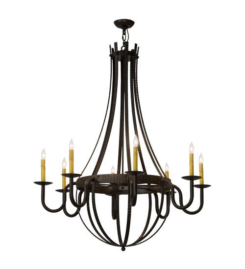 42"W Barrel Stave Metallo 8 LT Chandelier | 182536