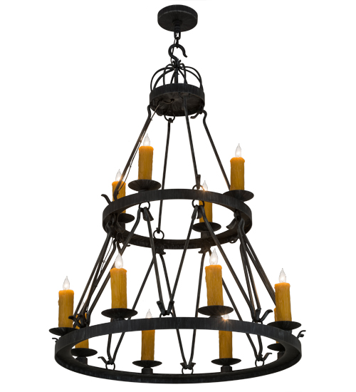 36"W Lakeshore 12 LT Two Tier Chandelier | 185067