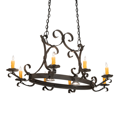 51" Long Handforged Oval 8 Light Chandelier | 204941