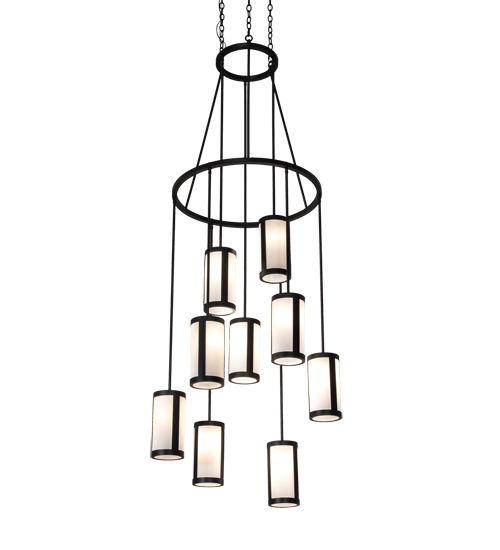 35" Wide Cartier 9 Light Cascading Chandelier | 215598