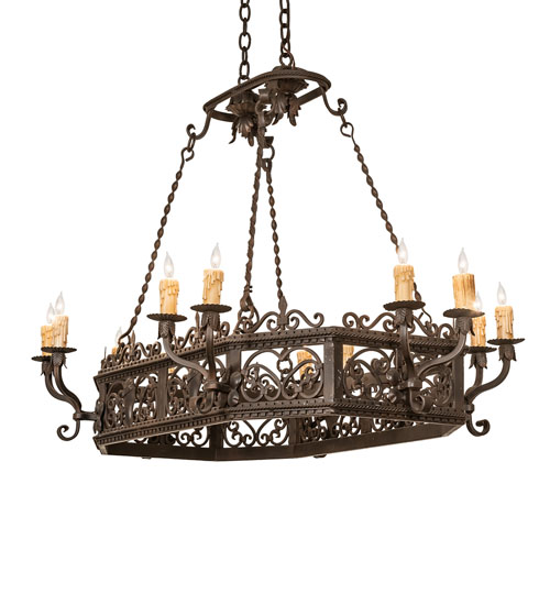 50" Long Conques 12 Light Chandelier | 250747