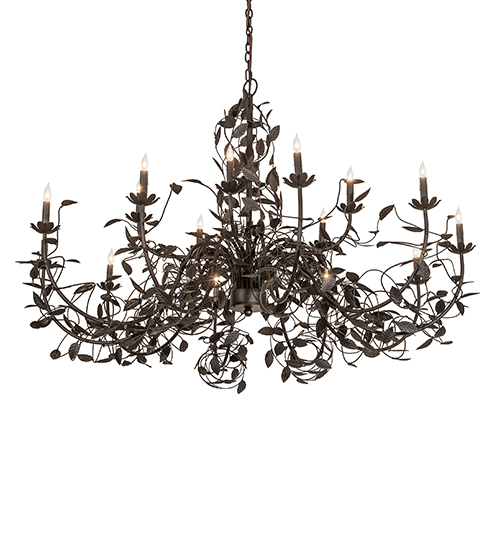 60" Wide Pear Leaf 15 Light Chandelier | 267570