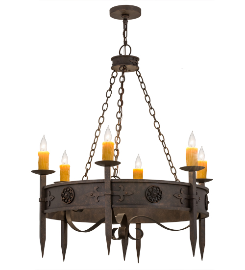 36"W Calandra 6 LT Chandelier | 115167