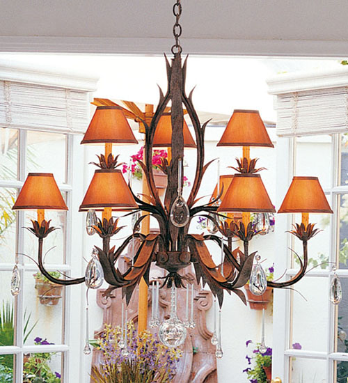 36" Wide Slenderleaf 9 Light Chandelier | 115594