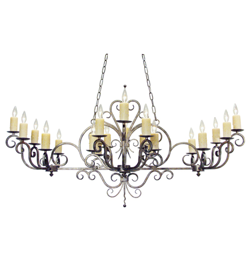 60" Long Kean 20 Light Oblong Chandelier | 116416