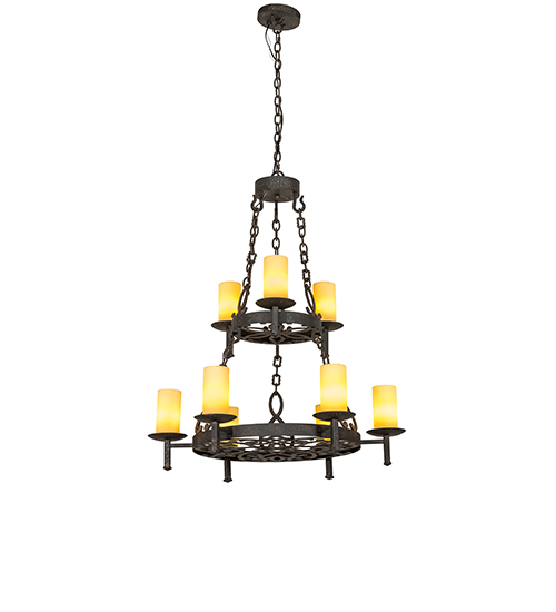 30" Wide Newcastle 9 Light Two Tier Chandelier | 126503