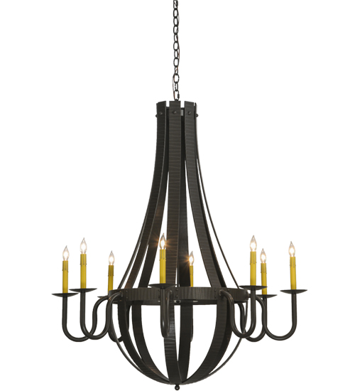 42"W Barrel Stave Metallo 8 LT Chandelier | 127509