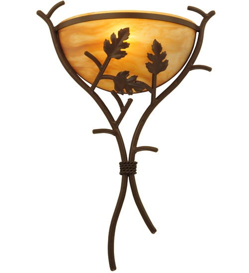 15.25"W Oak Branch Wall Sconce | 128676