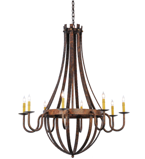 42" Wide Barrel Stave Madera 8 LT Chandelier | 129824