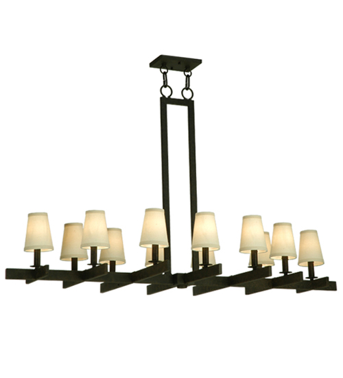 54" Long Dante 12 Light Oblong Chandelier | 136572