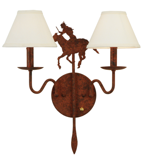 18" Wide High Plains Rider 2 Light Wall Sconce | 140707