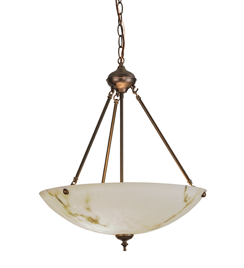 20"W Corinth White Marble Inverted Pendant | 149071