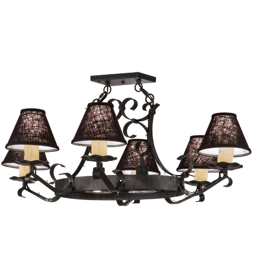 40" Long Handforged Oval 6 Light Chandelier | 151539
