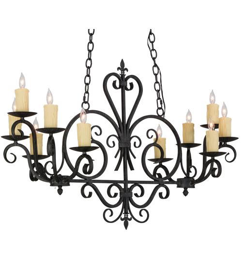 42" Long Kenneth 10 Light Oblong Chandelier | 153936