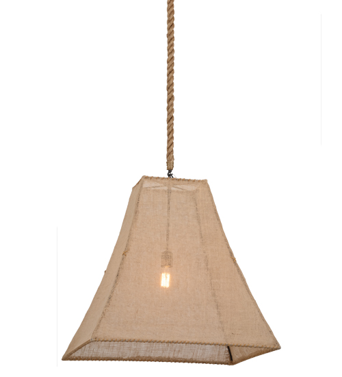 28"Sq Empire Square Bell Textrene Pendant | 156222