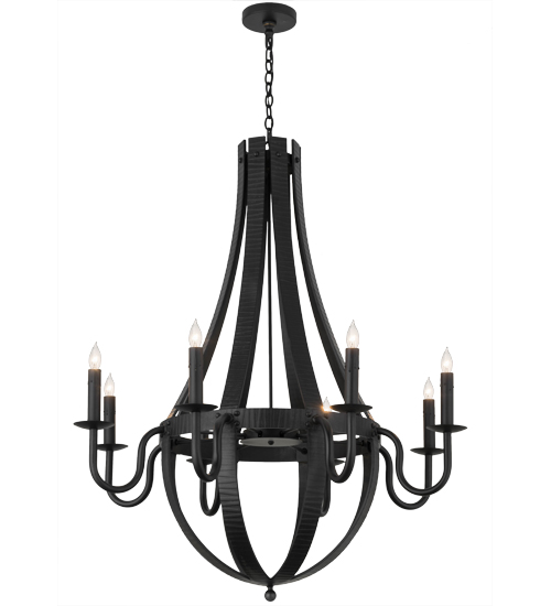 42" Wide Barrel Stave Metallo 8 Light Chandelier | 166800