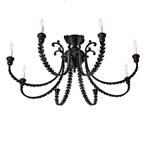 50" Wide Oak Bough 8 Light Semi-Flushmount | 228458