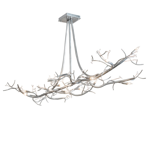 72" Long Winter Solstice Budding 12 Light Oblong Chandelier | 252393
