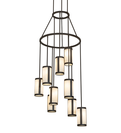 35" Wide Cartier 9 Light Cascading Chandelier | 257010