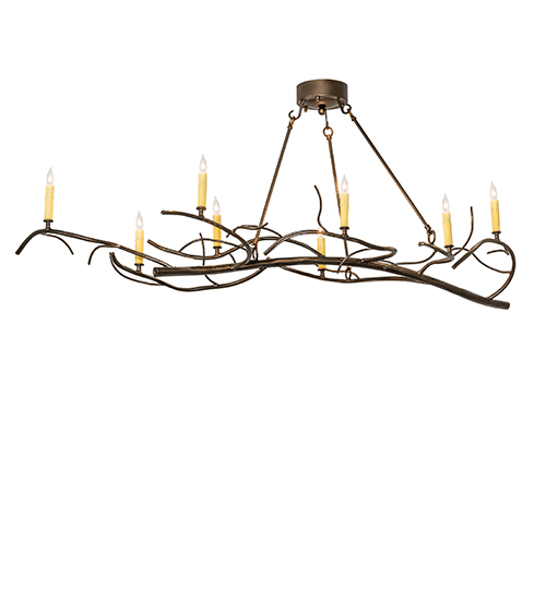 60" Long Winter Solstice 8 Light Oblong Chandelier | 281616