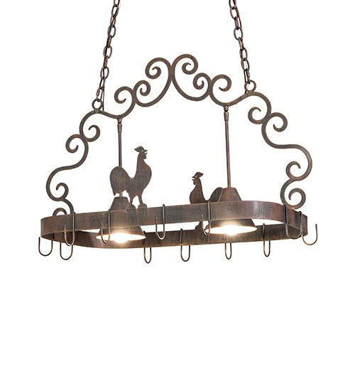 35" Long Poulet 2 Light Pot Rack | 290251