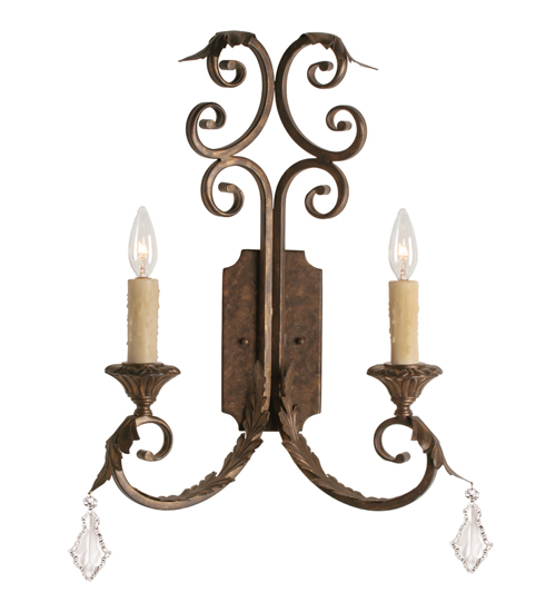 16" Wide Serratina 2 Light Wall Sconce | 120211