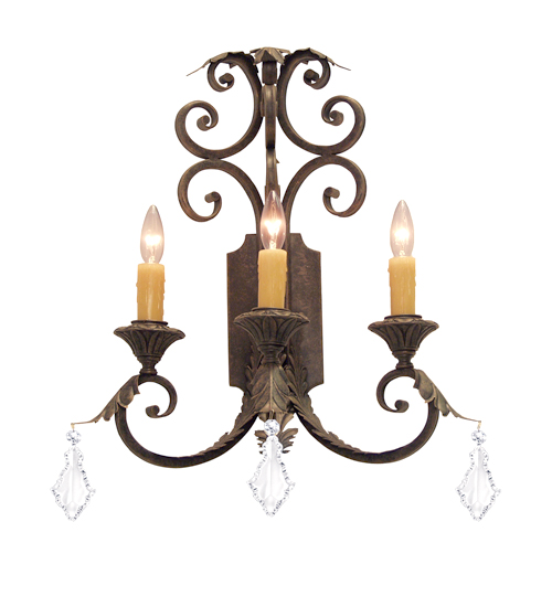 16" Wide Serratina 3 Light Wall Sconce | 120213
