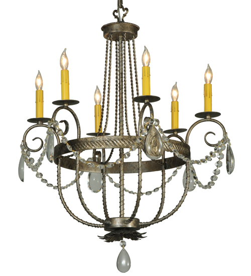 28.5"W Antonia 6 LT Crystal Chandelier | 133148