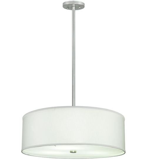 24"W Cilindro White Trilam Textrene Pendant | 136160