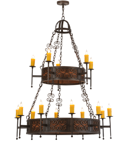 48"W Toscano 15 LT Two Tier Chandelier | 145918