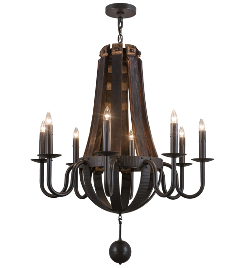 36" Wide Barrel Stave Madera 8 Light Chandelier | 154052