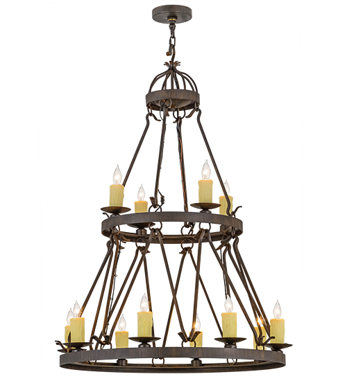 36"W Lakeshore 12 LT Two Tier Chandelier | 154642