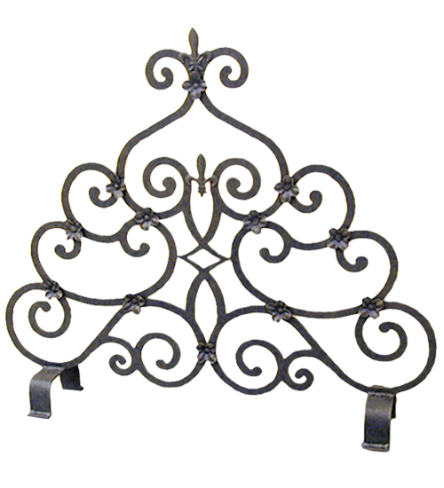 36" Wide Fleur De Lys Fireplace Screen | 162714