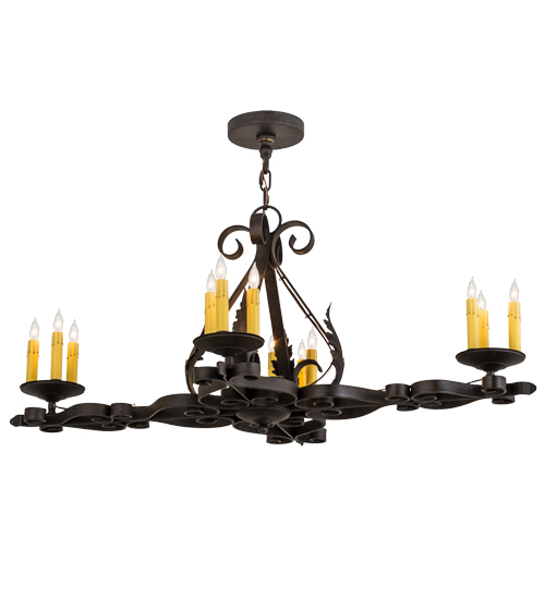 42" Long Elianna 12 LT Oblong Chandelier | 174436